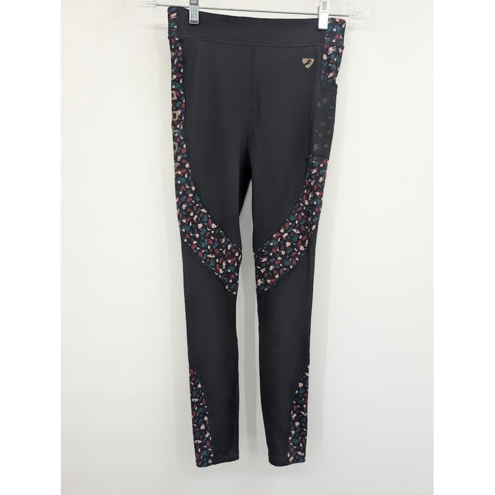 Aubrion Shires Girls Youth Patterned Equestrian Riding Tights Leggings Age 11-12